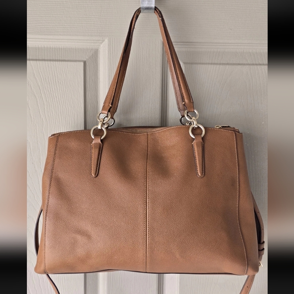 Coach Christie Carryall Leather HandBag Brown Women Large 3way Removeable Strap - Picture 6 of 13